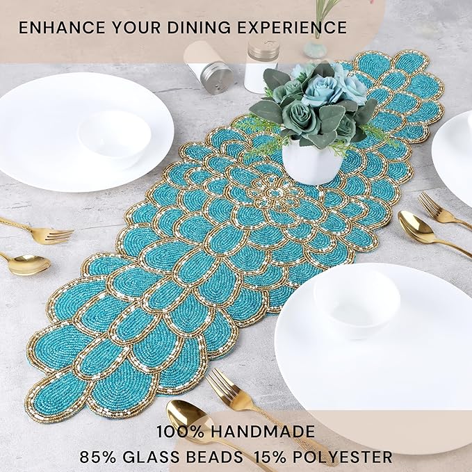 Beaded Table Runner 13 x 36 Inches - Image 5