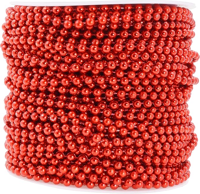 Mandala Crafts 4mm Faux Red Pearl Beads Roll by MandalaCrafts