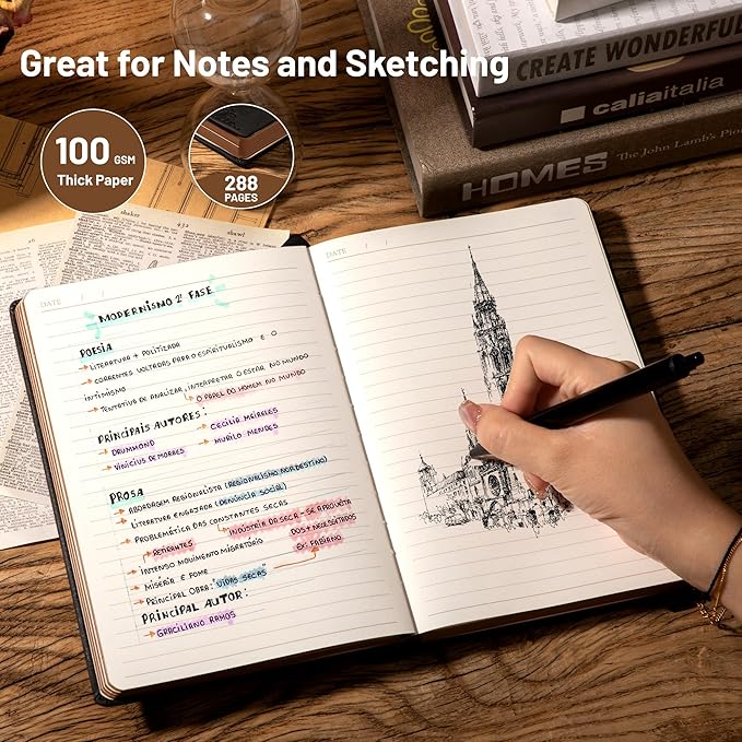 CAGIE Compass Leather Notebook Journal - Image 3