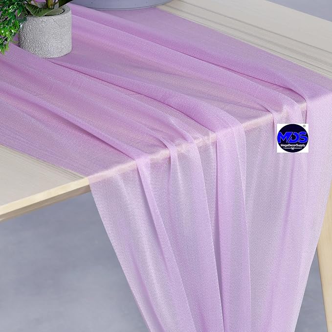 MDS 2 Pack 10ft Chiffon Table Runner 29 x 120 Inches Sheer Wedding Runner - Image 4