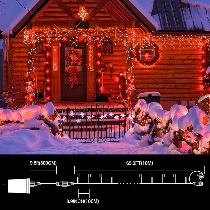 LAMPHOME 33ft Christmas Decorative Mini Lights, 100 LED Transparent Wire Fairy - Image 2
