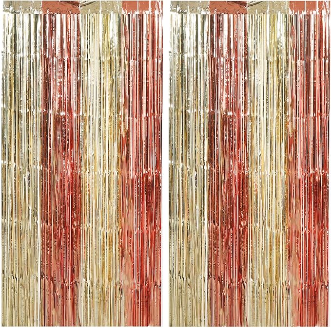 TONIFUL Valentine's Day Door Streamers, Rose Gold and Light Gold Photo Booth by TONIFUL