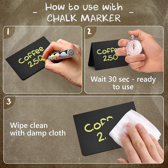 20 Pack Chalkboard Tent Signs 4x3 – Mini Tabletop Food Labels - Image 6