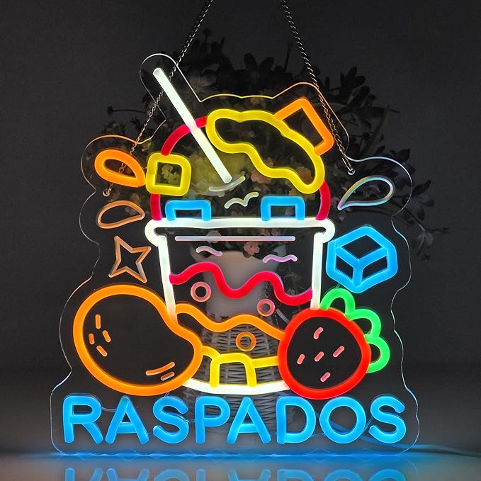 CNBEYOUNG Raspados Neon Sign, Neon Lights Hanging Wall Art Decoration - Image 3