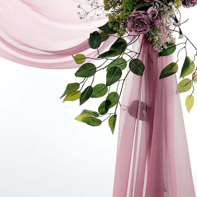 VDS Pack of 1 Panel Wedding Arch Draping Fabric Sheer Chiffon Fabric Drapery - Image 4