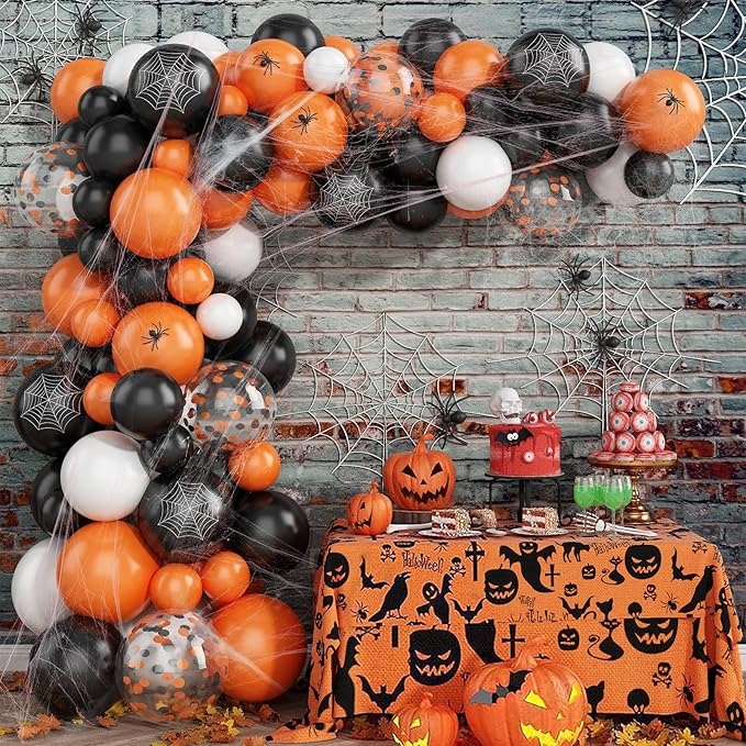 Halloween Black and Orange Balloons Set - Image 4