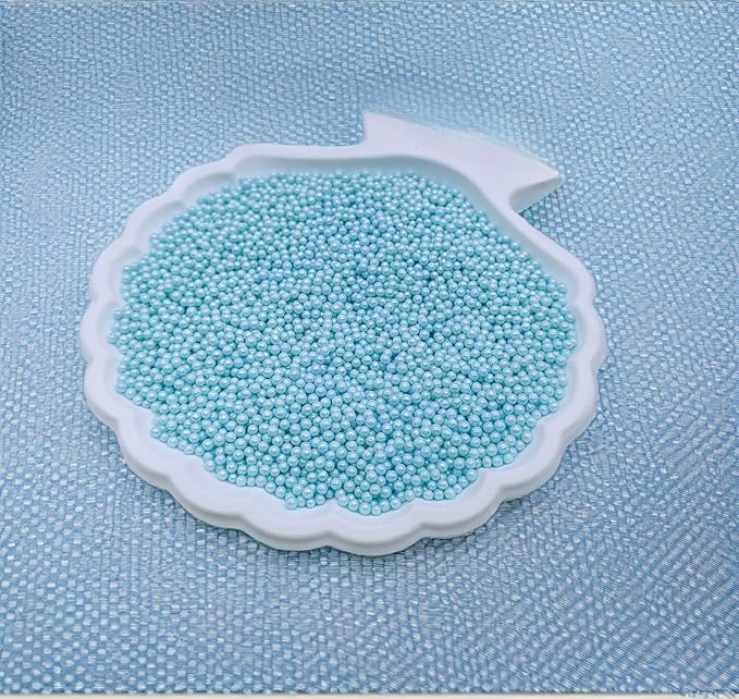 Edible Light Blue Pearl Sugar Sprinkles Candy 2mm Mini Pearls Cake Decorations - Image 3