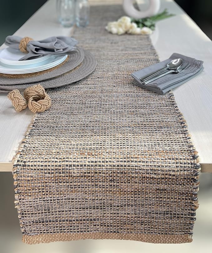 Chardin home Natural Jute Table Runner 13x90 Inch – Vintage Boho Rustic Table - Image 8