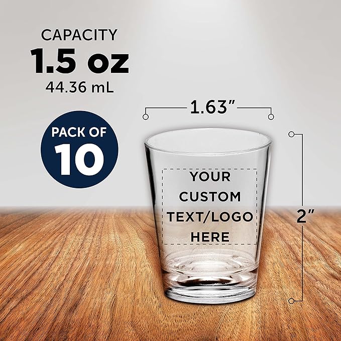 Custom Translucent Plastic Shot Glasses 1.5 oz. Set of 10, Personalized Bulk - Image 5