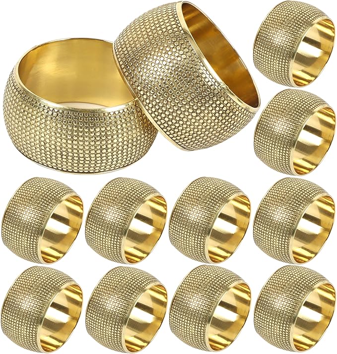 Gold Napkin Rings Set of 12 by ALPHALivingHOME