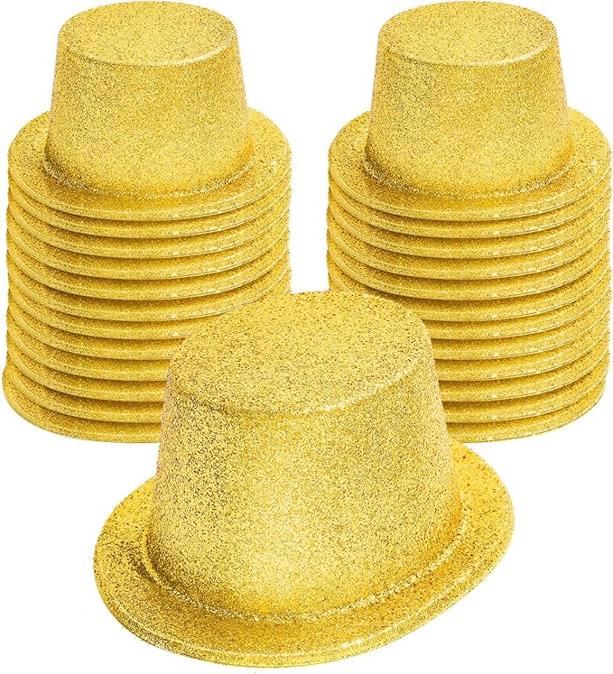 Hillban 24 Pcs Halloween Glitter Top Hat Bowler by Hillban