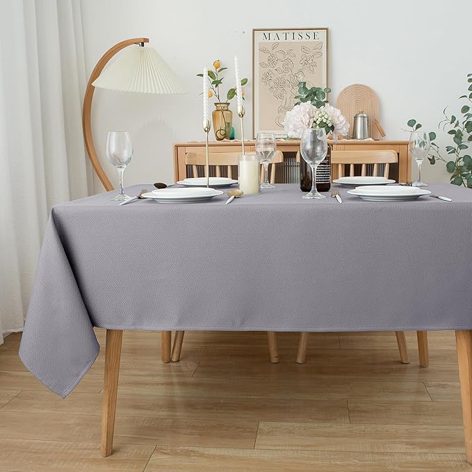 Biscaynebay Textured Fabric Tablecloths 90x156 Inches Rectangular, Wedding and - Image 7