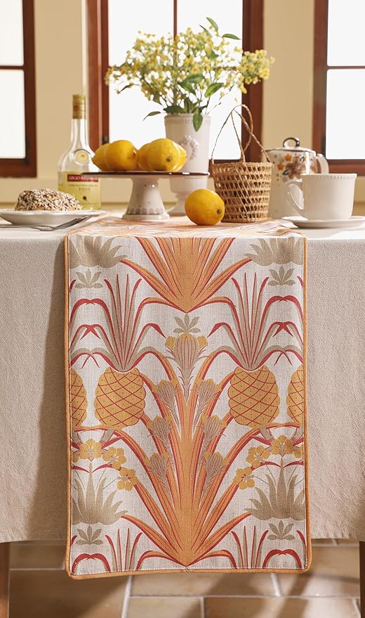 patdrea Designer Tropical Linen Table Runner 102 Inch Long, Decoration - Image 6