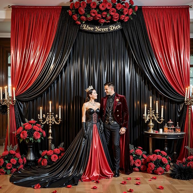 10x10 ft Black Glitter Backdrop Curtain - Image 5