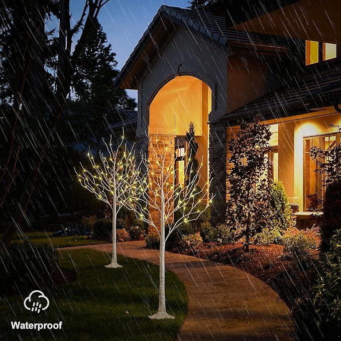LIGHTSHARE 6 Feet 72L LED Birch Tree Lights, Warm White, - Image 4