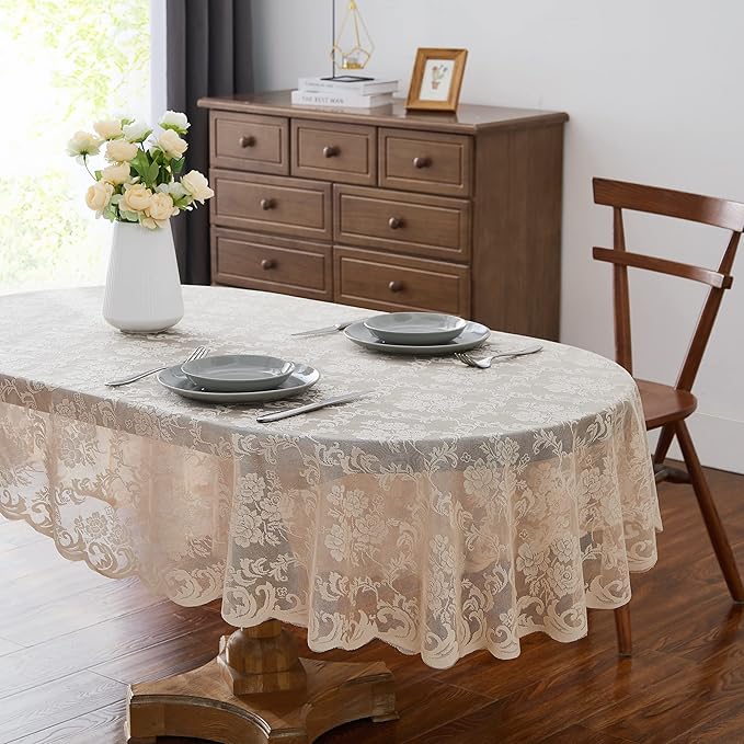 LinenZone Linen Oval Tablecloth by LinenZone