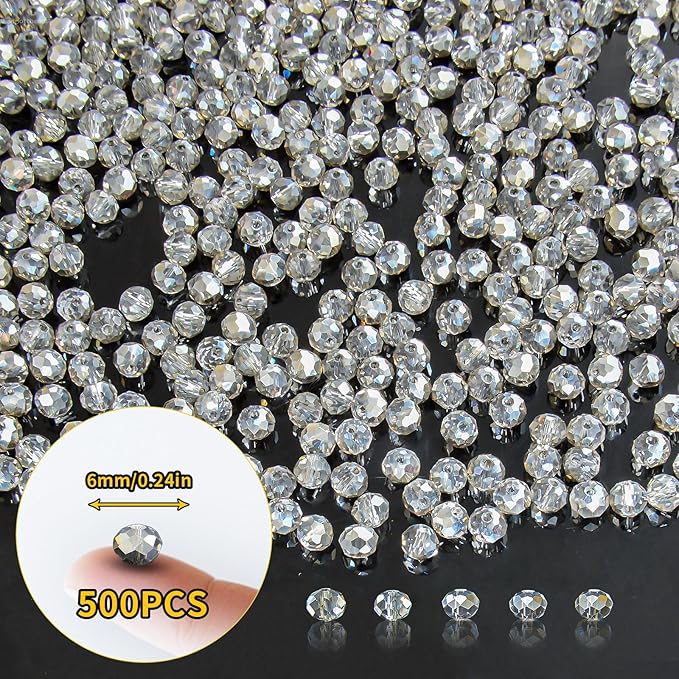 500Pcs 6mm Crystal Glass Beads for Jewelry Making Beads for Bracelets Necklace - Image 2