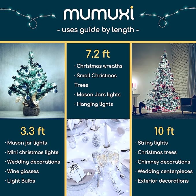 MUMUXI 20 Pack 3.3ft Fairy Lights Battery Operated String Lights, Mini White - Image 7