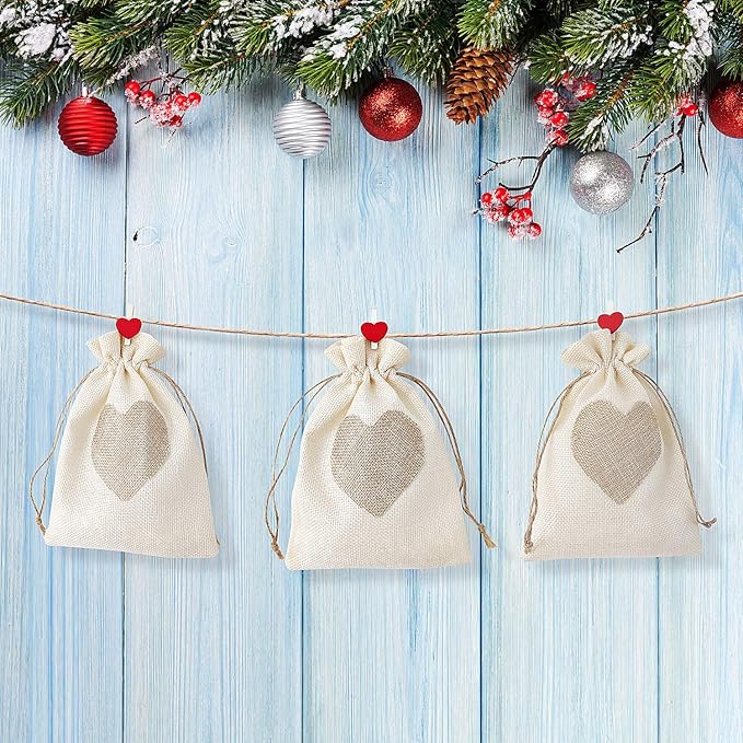 SumDirect Heart Burlap Bags - Image 4