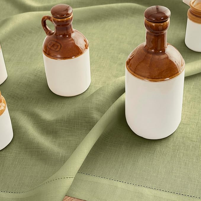 Solino Home Linen Moss Green Table Runner 120 Inches Long - Image 8