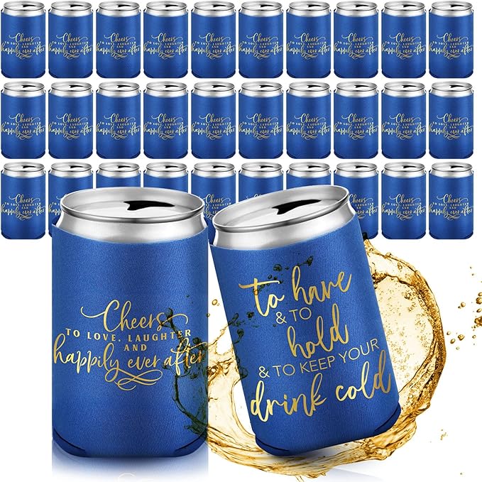 50 Pieces Wedding Can Cooler Bulk Engagement Party Favors by Qinyoung