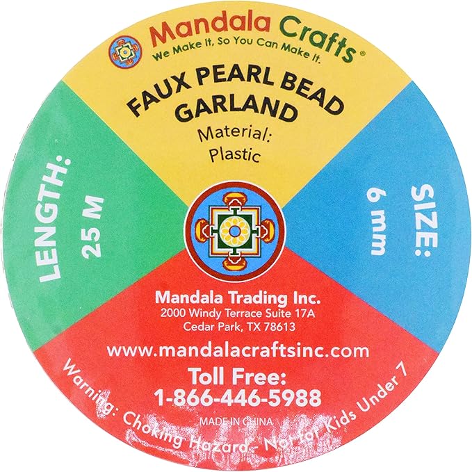 Mandala Crafts 6mm Faux Purple Pearl Beads Roll - Image 4