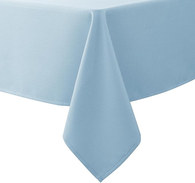 Biscaynebay Textured Fabric Tablecloths 60x84 Inches Rectangular, Light Blue by Biscaynebay
