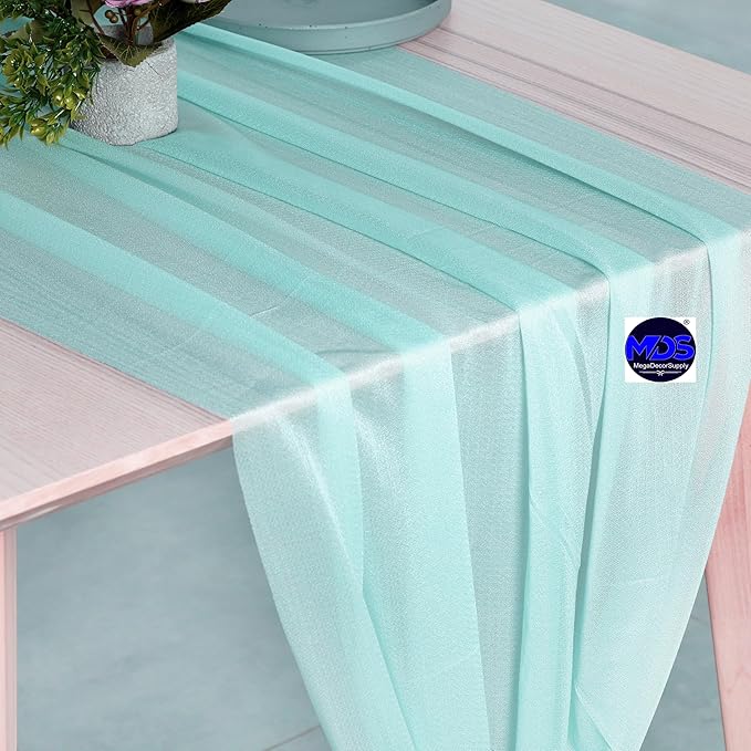 MDS 2 Pack 14ft Chiffon Table Runner 29 x 170 Inches Sheer Wedding Runner - Image 3