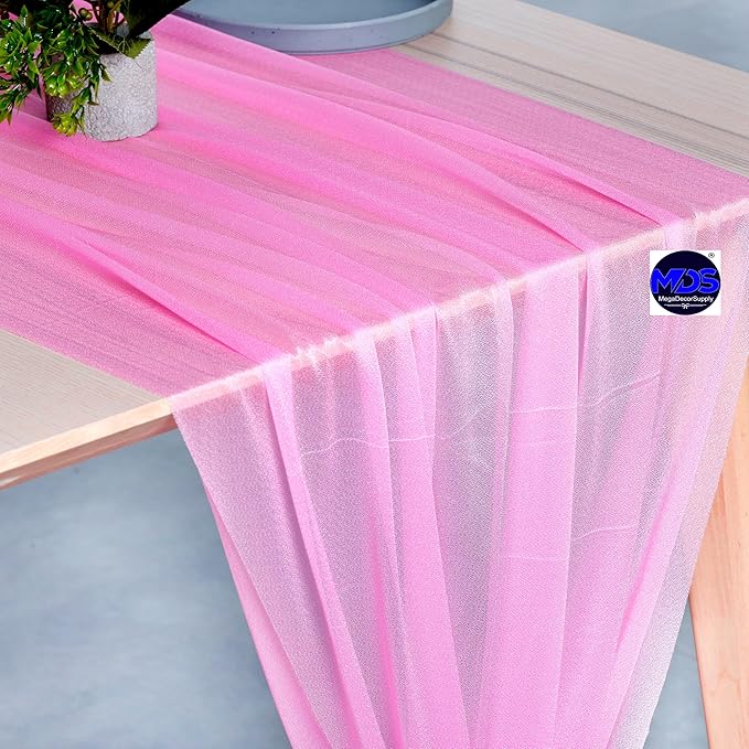 MDS 2 Pack 10ft Chiffon Table Runner 29 x 120 Inches Sheer Wedding Runner - Image 3