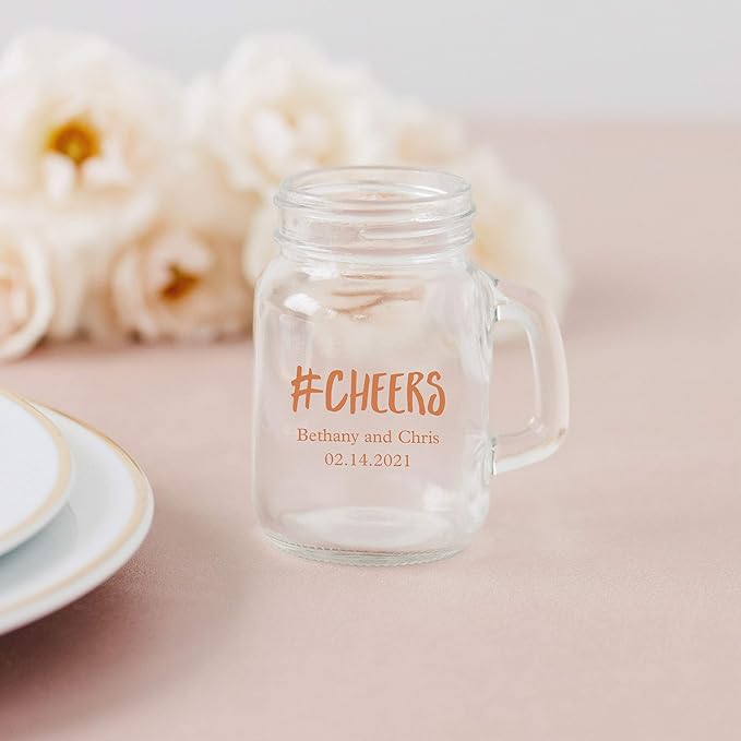 WEDDINGSTAR Personalized 4oz Mini Mason Jar Shot Glass Customizable Full Color - Image 3