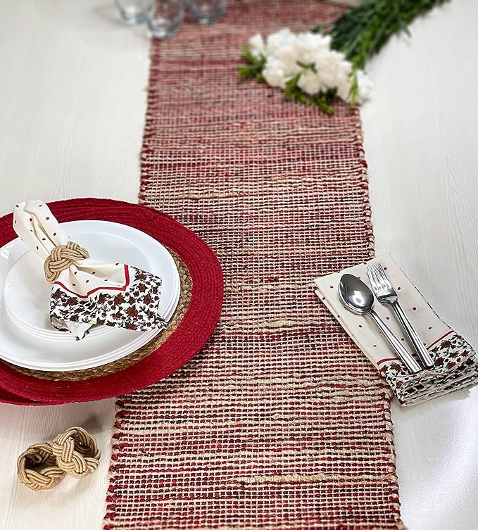 Chardin home Natural Jute Table Runner 13x108 Inch – Vintage Boho Rustic Table - Image 7