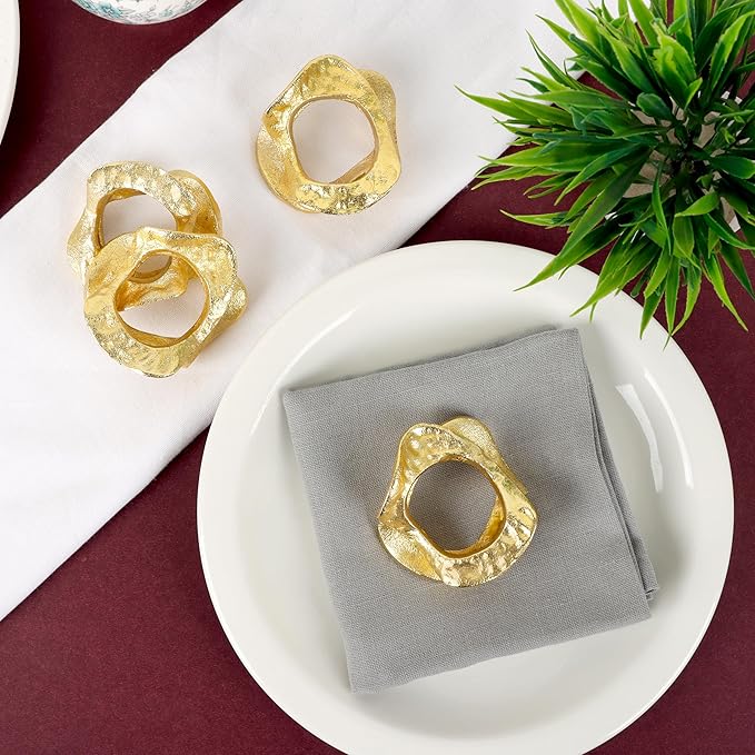 Golden Napkin Rings Set of 8 - Image 8