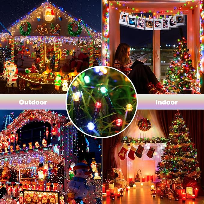 Toodour Solar Christmas Lights Outdoor, 2 Packs Total 144ft 400 LED Solar - Image 2