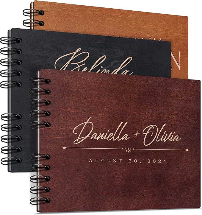 Personalized Wood Wedding Guest Book by Follow