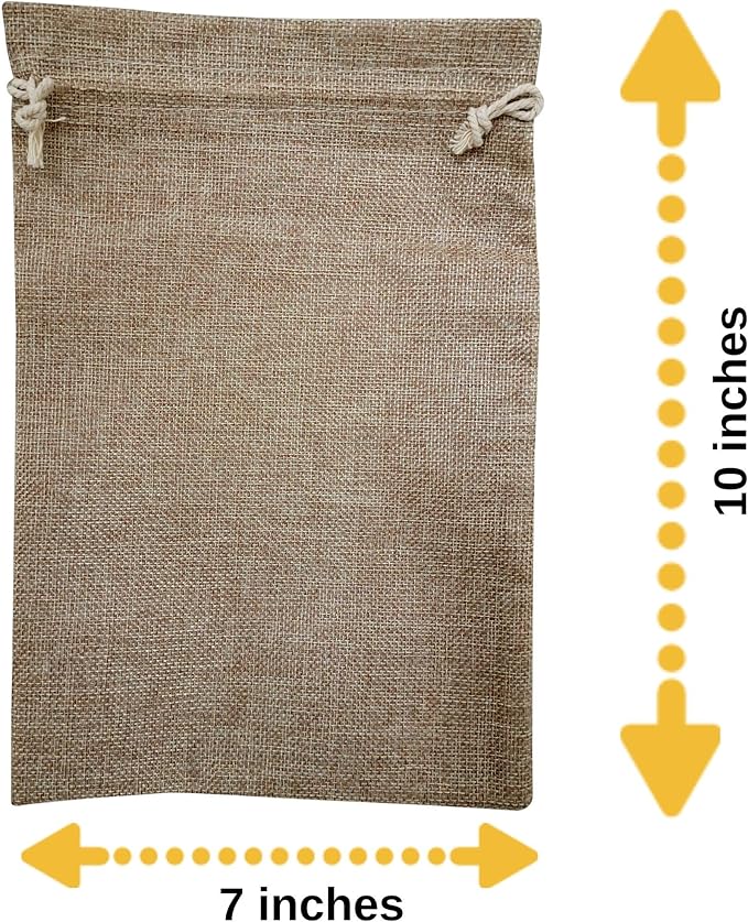 50 Burlap Bags with Drawstring, 7x10 Inch Rustic Gift Bag Bulk Pack - Image 2