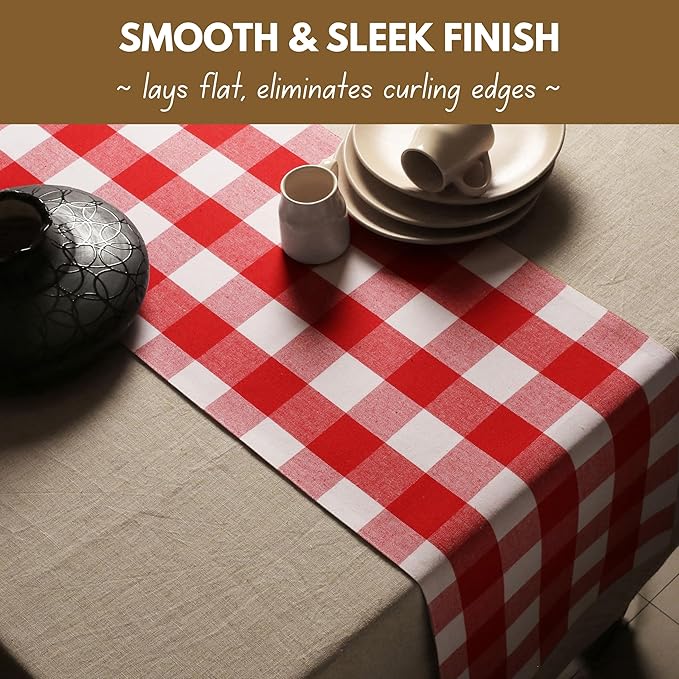 Native Fab Table Runner Buffalo Check Plaid 100% Cotton - Image 2