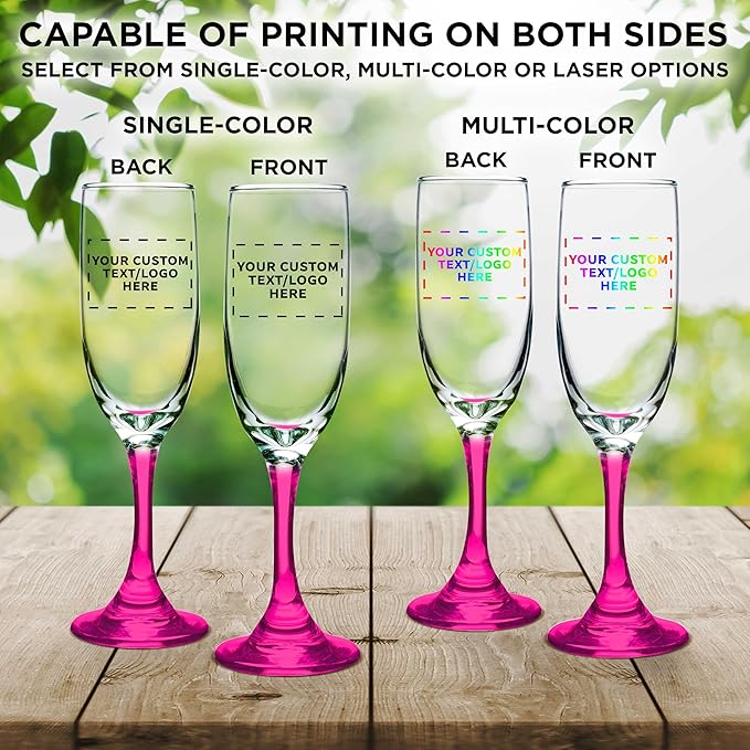 DISCOUNT PROMOS Custom Premiere Champagne Flutes 6.25 oz. Set of 10, - Image 6