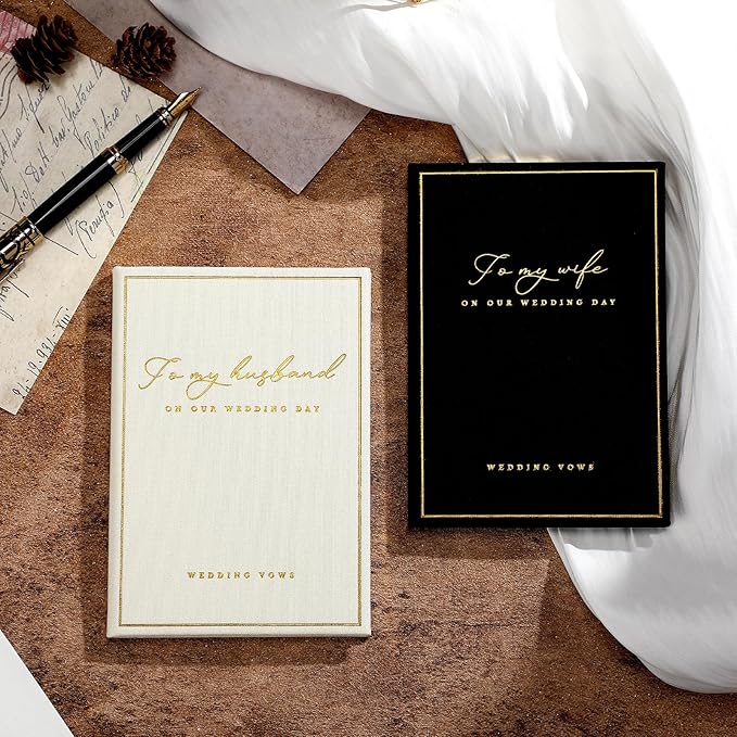 2 Pcs Wedding Vow Books His and Her to Husband Wife Wedding Must Have Registry - Image 3