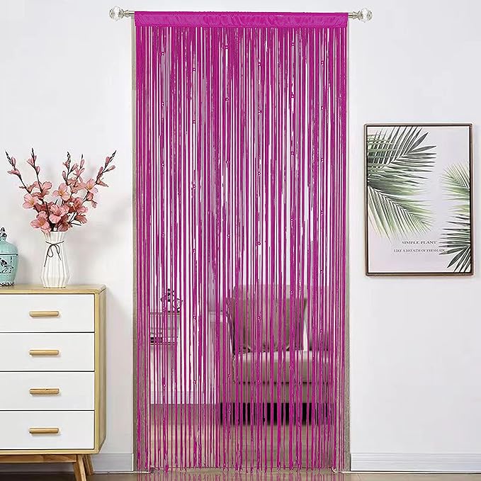 Beaded Doorway Curtain Door Beads Dense String Curtains Fringe Hippie Perfect by HSYLYM