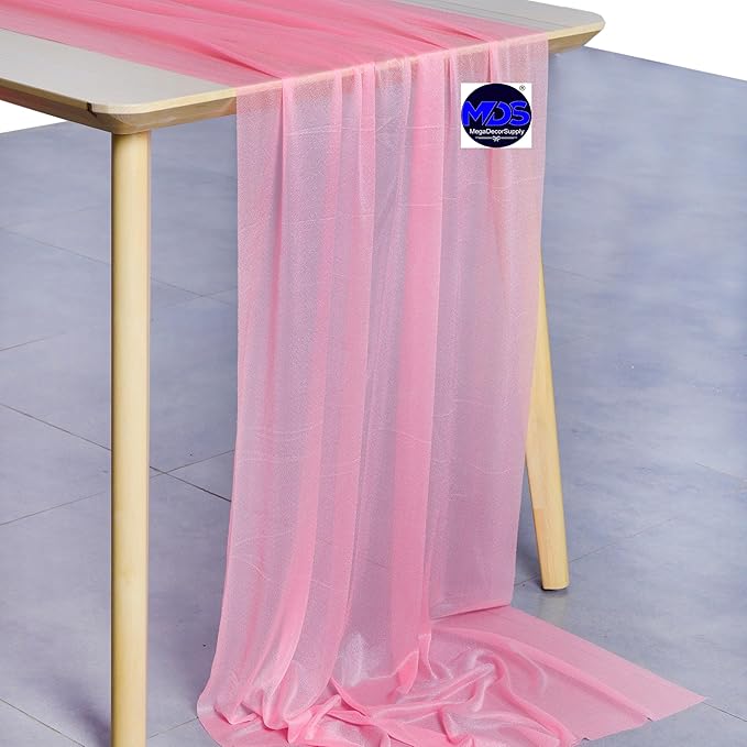 MDS 2 Pack 14ft Chiffon Table Runner 29 x 170 Inches Sheer Wedding Runner - Image 2