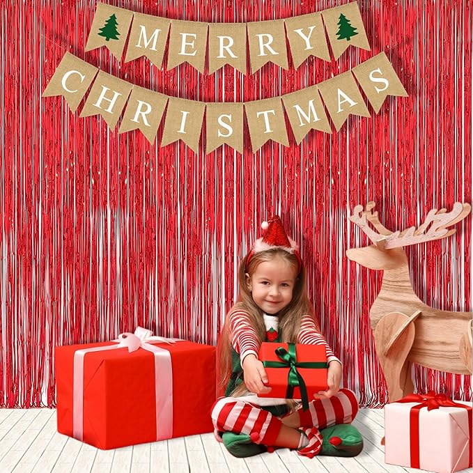 Foil Fringe Curtain Christmas Party Decorations - Image 6