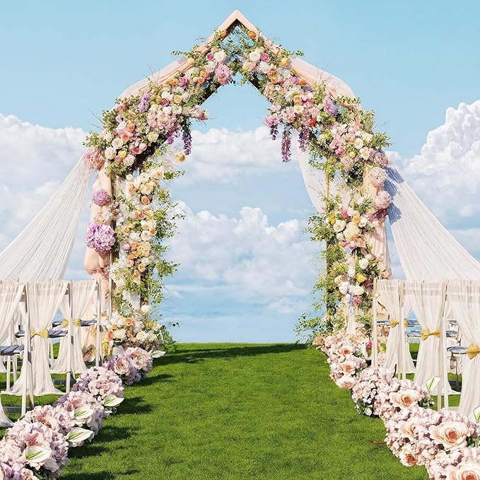 NiHome House-Shaped Solid Wood Wedding & Event Arch Frame, DIY Backdrop by NiHome