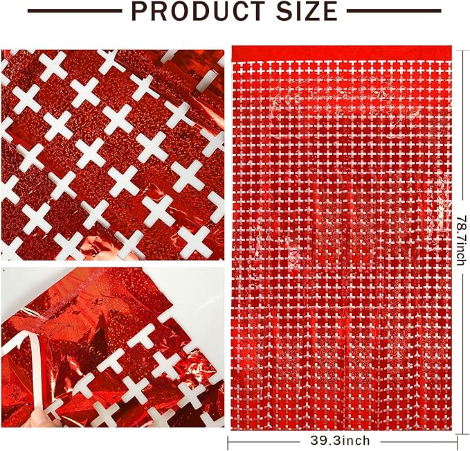 Square Tinsel Curtain Party Backdrop - Image 2