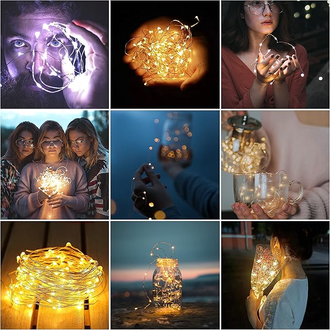 20 Pack Fairy Lights Battery Operated 60 Extra Batteries, 3 Modes 6.5ft 20 LED - Image 7