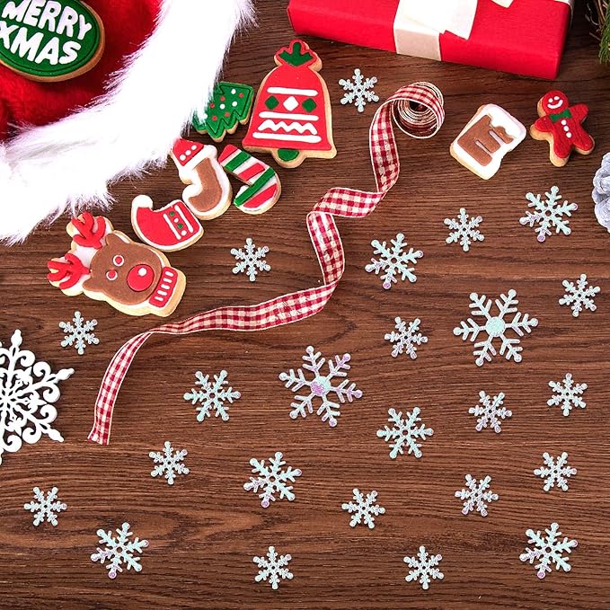 MARFOREVER Snowflake Confetti Decorations, Winter Snowflake Glitter Confetti - Image 8