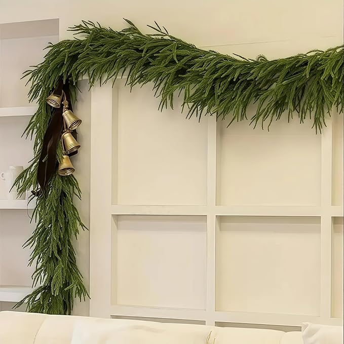 Christmas Decorations Artificial Norfolk Pine Garlands 6FT 4Pcs, Real Touch - Image 7