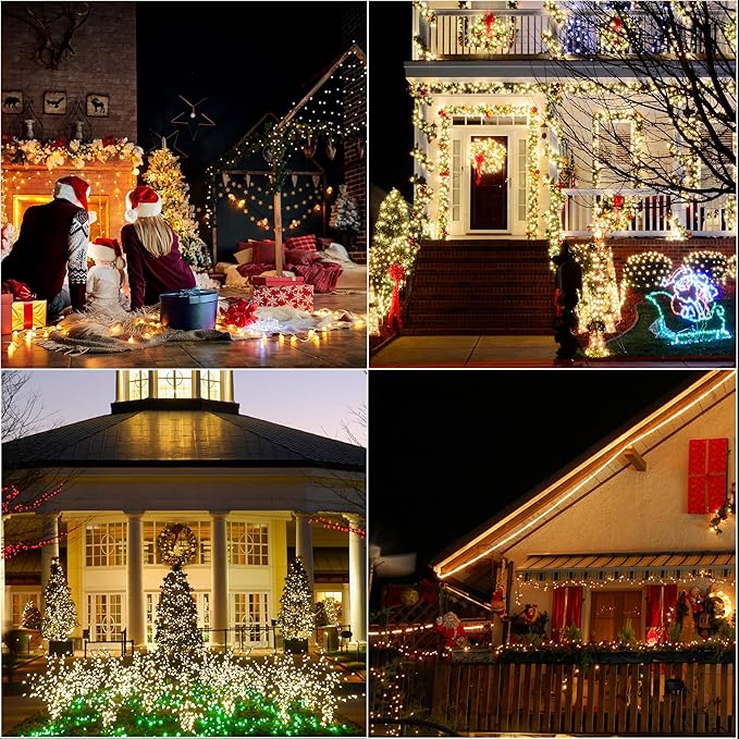 LAMPHOME 33ft Christmas Decorative Mini Lights, 100 LED Transparent Wire Fairy - Image 5