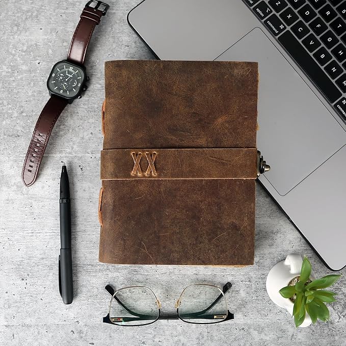 Vintage Leather Journal Handmade Buffalo Non-Refillable Deckle Edge Paper – - Image 5