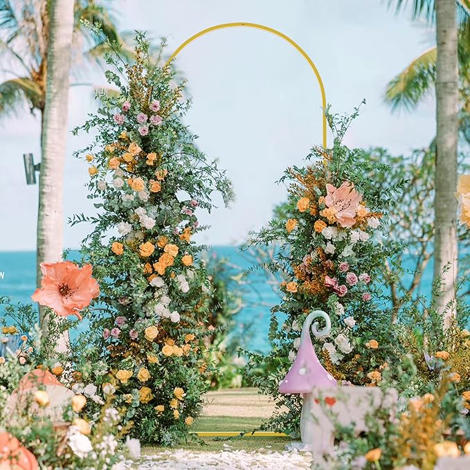 Wokceer 6 FT Wedding Arch Backdrop Stand Metal Arch Chiara Backdrop Stand - Image 3