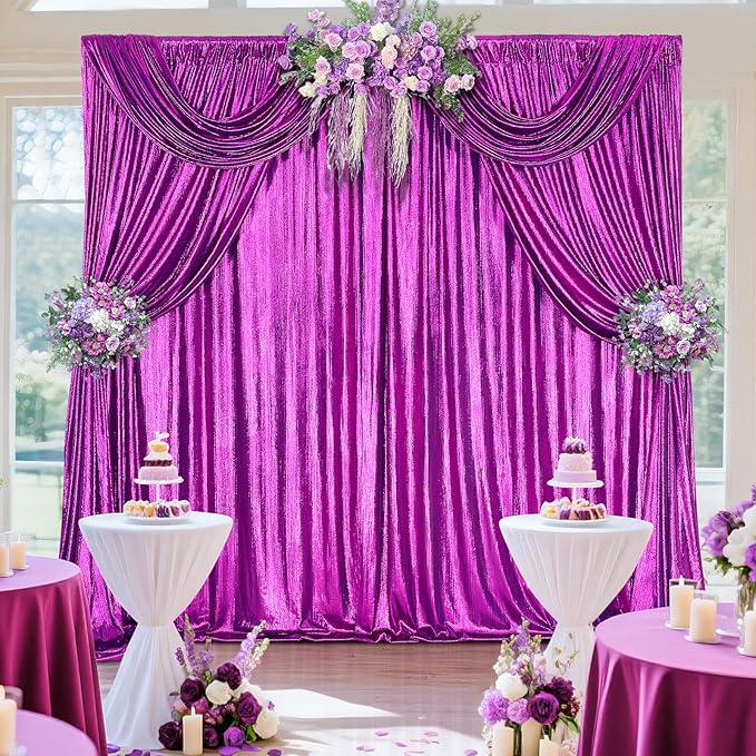 Purple Sequin Backdrop Curtains - Image 6